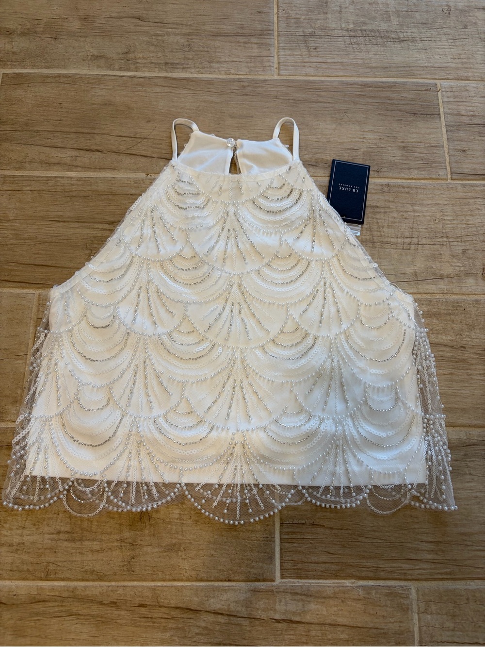 EB Luxe White Beaded women’s top - Picture 2 of 4